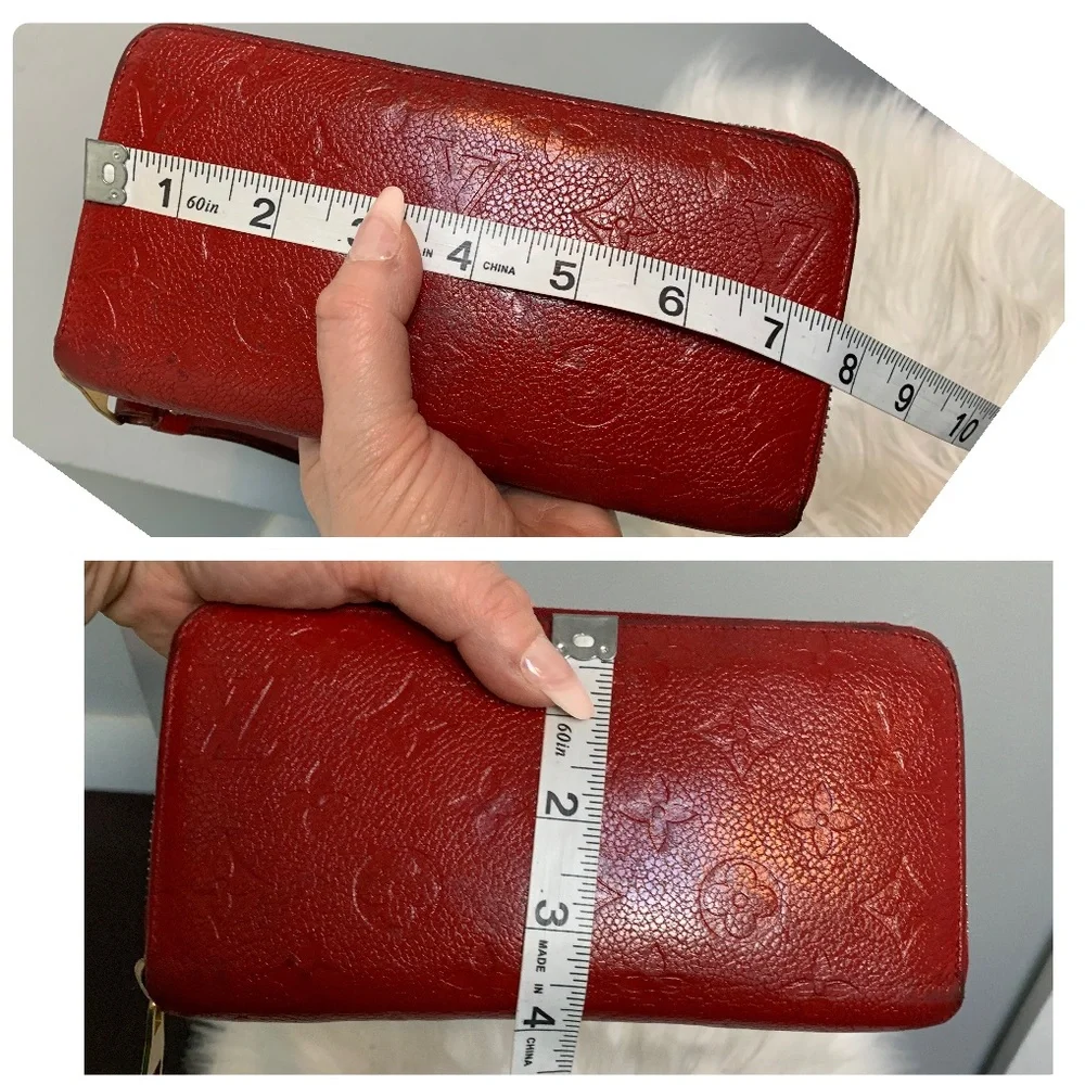 2015 authentic Louis Vuitton red empreinte leather zippy